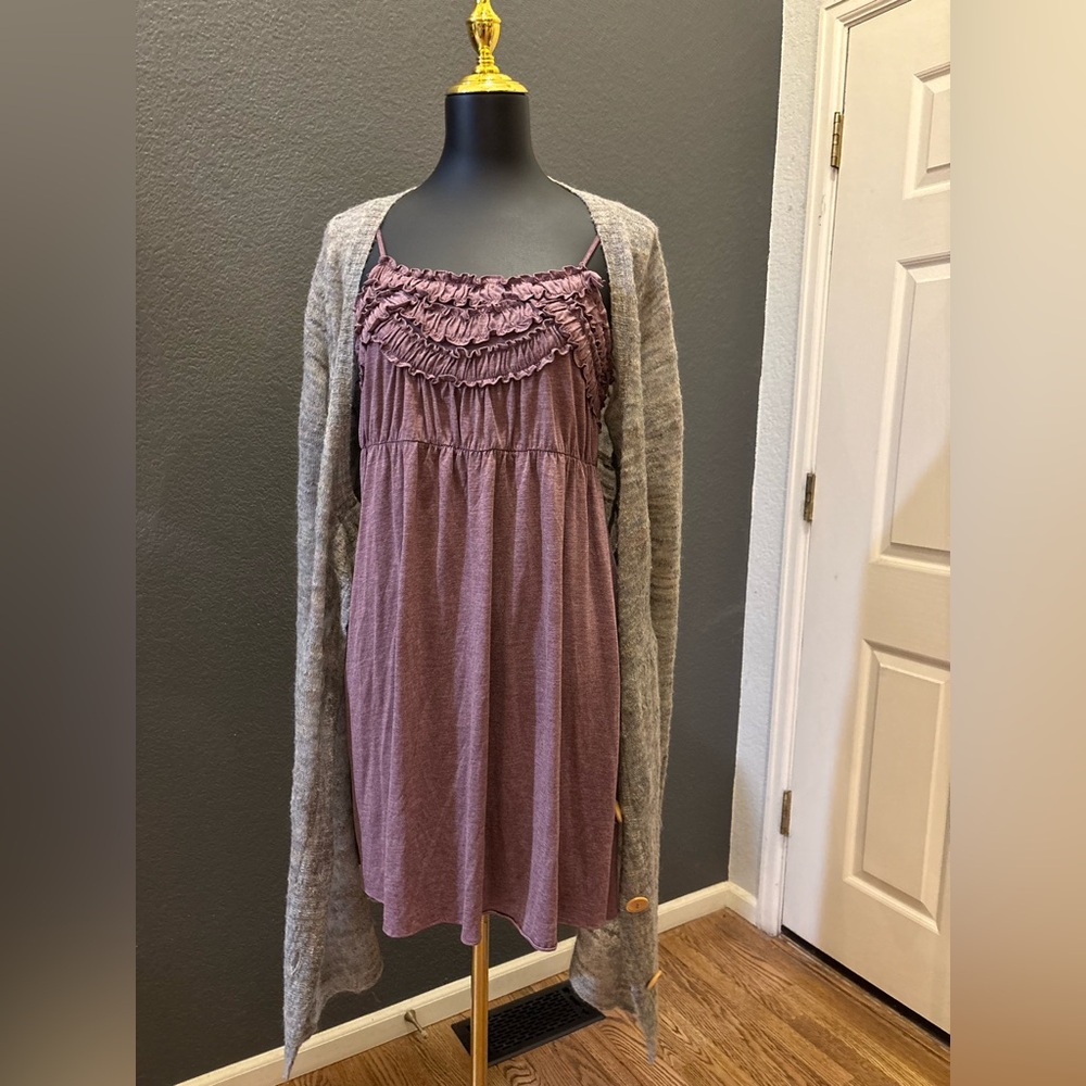 🌸2/$20🌸ELOISE /Anthropologie: Rusched Yoke Spaghetti Strap Baby Doll Dress